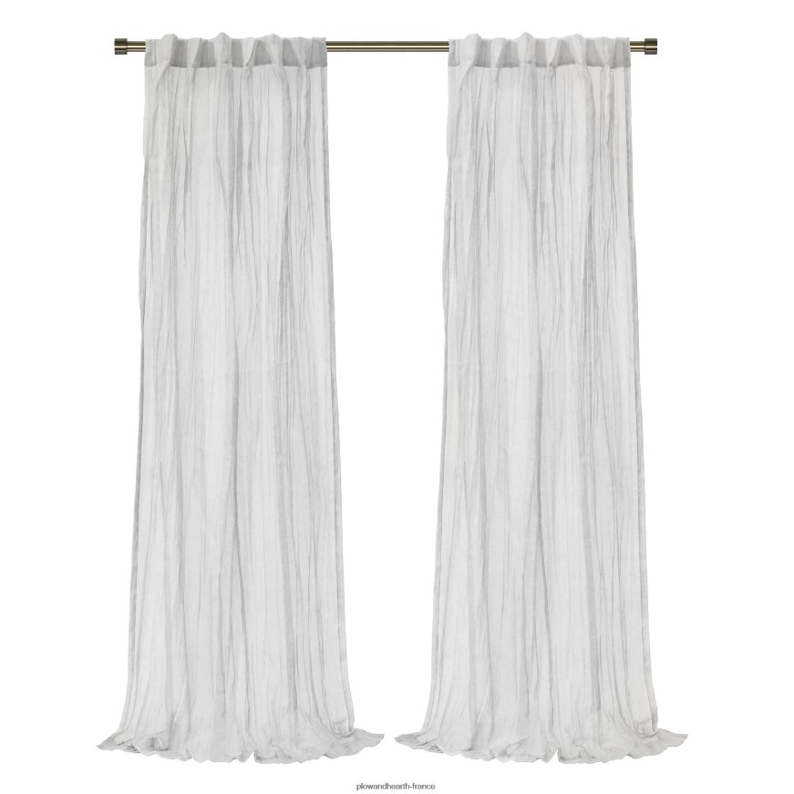 layla patte arrière/passe-tringle panneau transparent plissé écrasé - abricot - 52 x 108 Plow & Hearth 8642F62606 articles ménagers