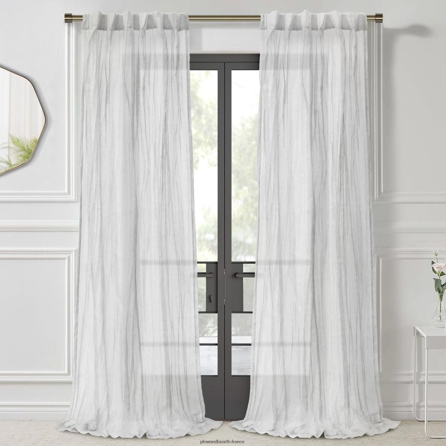 layla patte arrière/passe-tringle panneau transparent plissé écrasé - abricot - 52 x 108 Plow & Hearth 8642F62606 articles ménagers