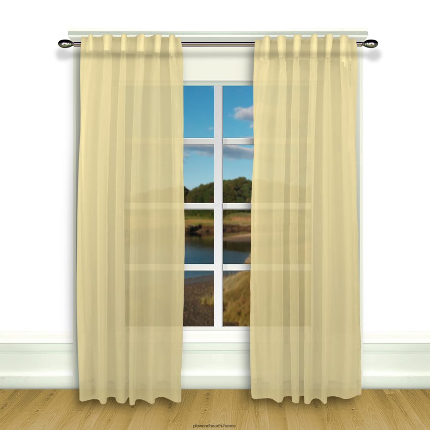 paires de panneaux de rideaux plissés layla - caramel écossais - 63 x 104 Plow & Hearth 8642F62603 articles ménagers