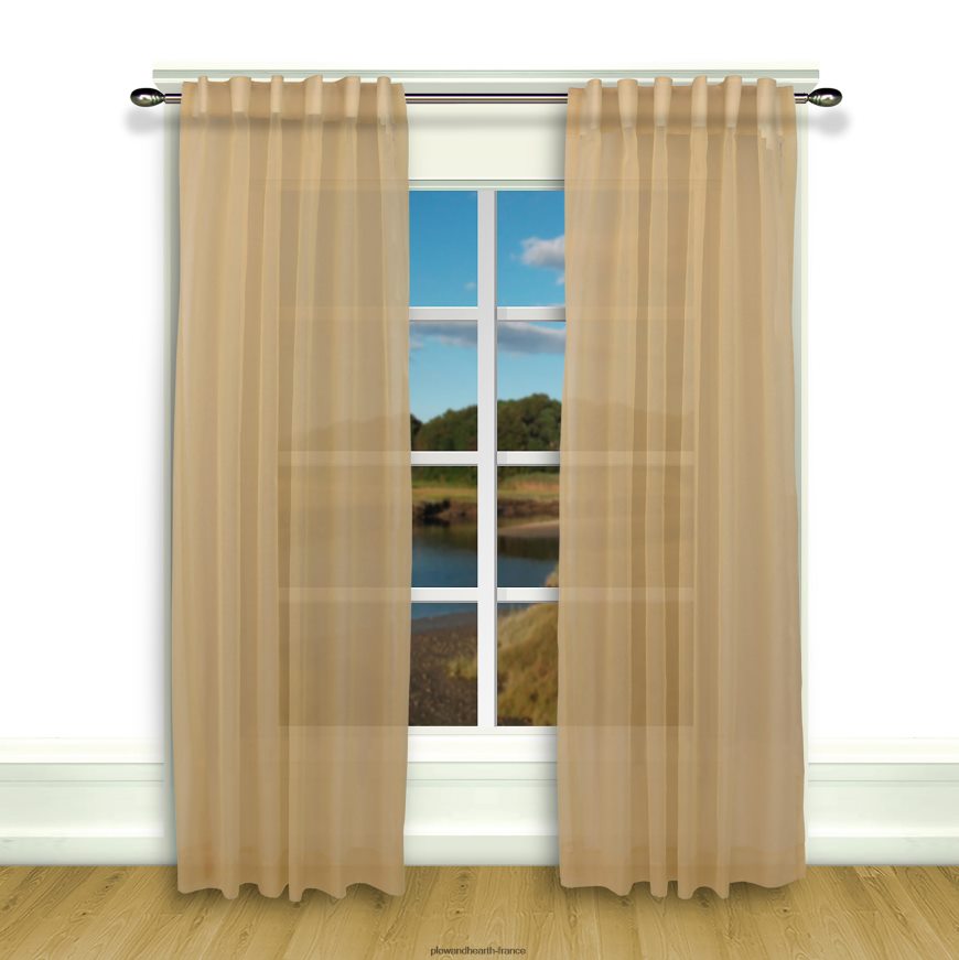 paires de panneaux de rideaux plissés layla - caramel écossais - 63 x 104 Plow & Hearth 8642F62603 articles ménagers