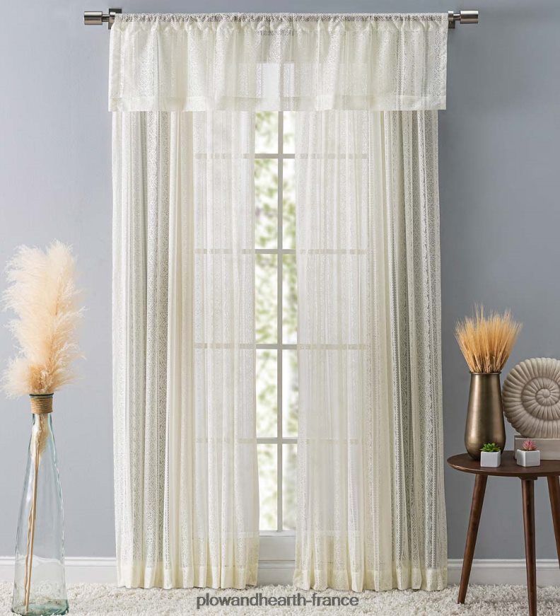 rideaux en dentelle à rayures médaillons Plow & Hearth 8642F62615 articles ménagers