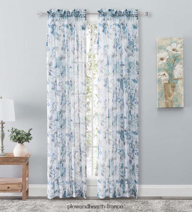 rideaux et cantonnières fantaisistes à passe-tringle Plow & Hearth 8642F62600 articles ménagers