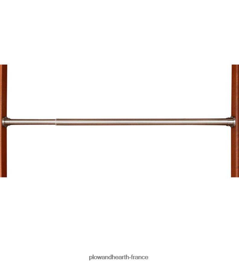Ensemble de tringle à rideau à tension de ressort intérieur-extérieur en acier inoxydable Plow & Hearth 8642F62640 articles ménagers