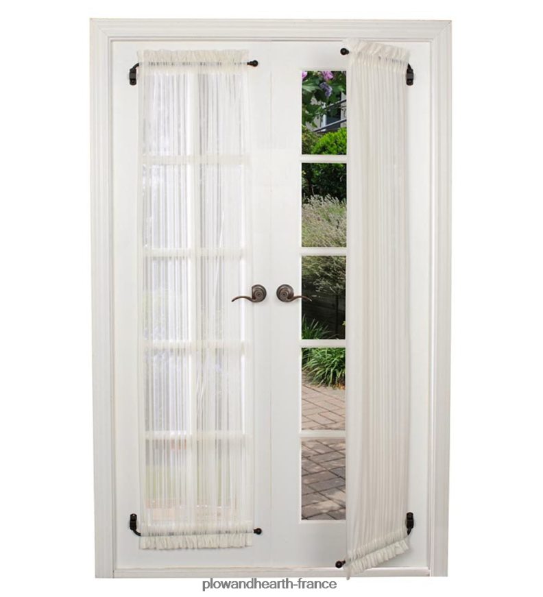 ensemble de tringle à rideau à bras oscillant en acier réglable Plow & Hearth 8642F62636 articles ménagers