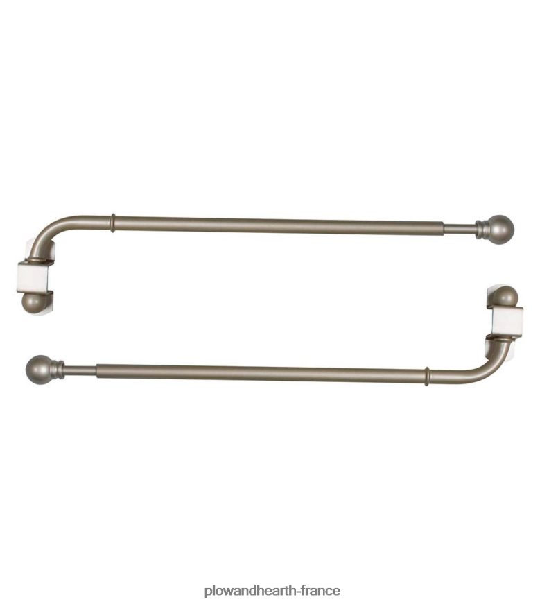 ensemble de tringle à rideau à bras oscillant en acier réglable Plow & Hearth 8642F62636 articles ménagers
