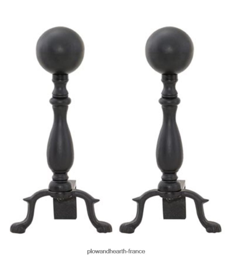 Chenets à billes noirs, la paire - noir Plow & Hearth 8642F62858 accessoires
