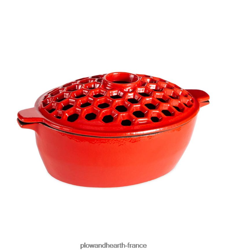 2,3 pintes. Cuiseur vapeur pour poêle à bois en treillis en fonte - noir Plow & Hearth 8642F63228 accessoires