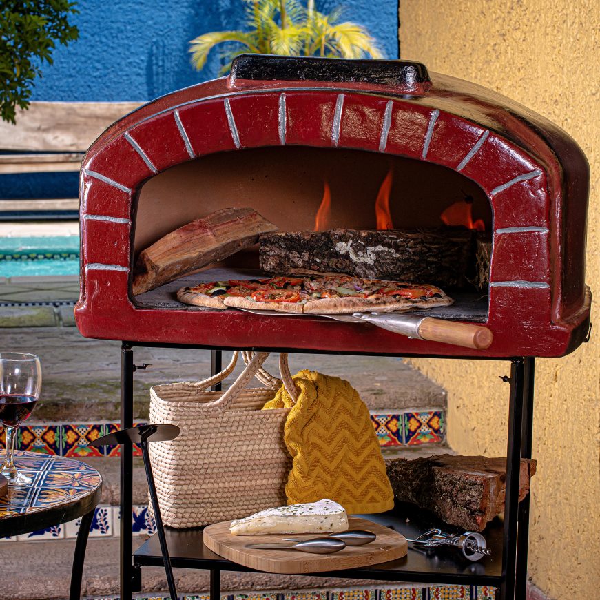 four à pizza au vin Talavera Vésuve Plow & Hearth 8642F62948 accessoires