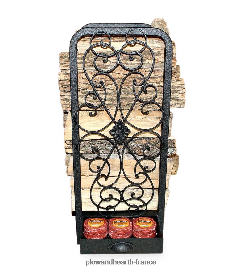 étagère en bois à volutes avec tiroir - noir Plow & Hearth 8642F62966 accessoires