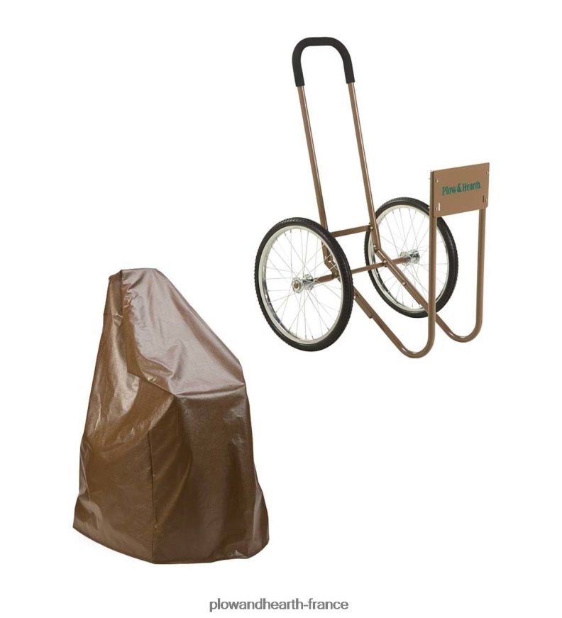 chariot à bois roulant et couvercle Plow & Hearth 8642F63253 accessoires