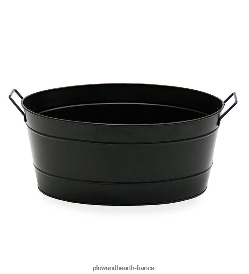 bac à bûches ovale galvanisé - noir Plow & Hearth 8642F62866 cheminée