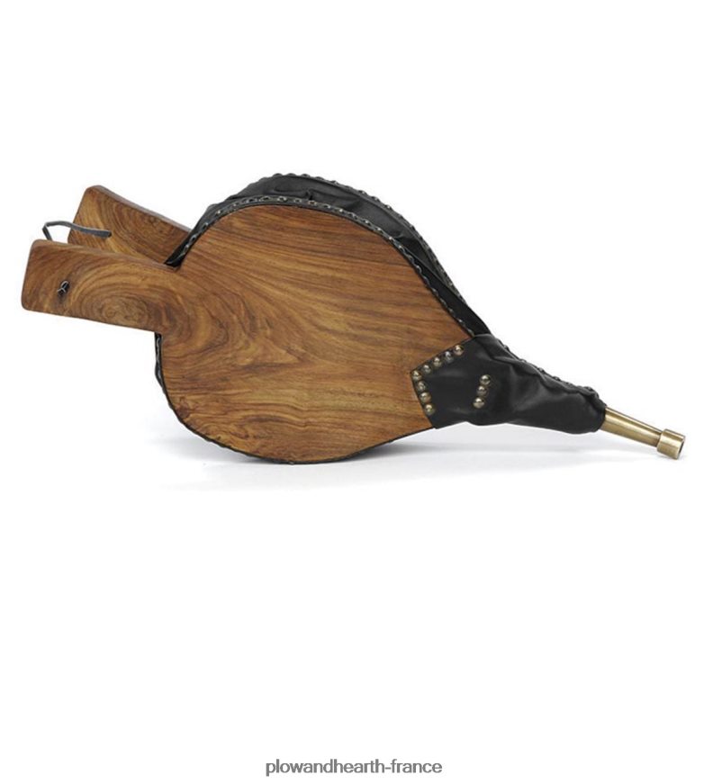 soufflet style cabane en rondins de bois et cuir Plow & Hearth 8642F62719 cheminée