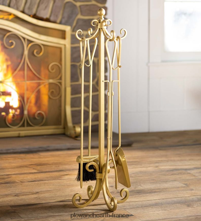 ensemble d'outils de cheminée Crest - or Plow & Hearth 8642F62728 cheminée
