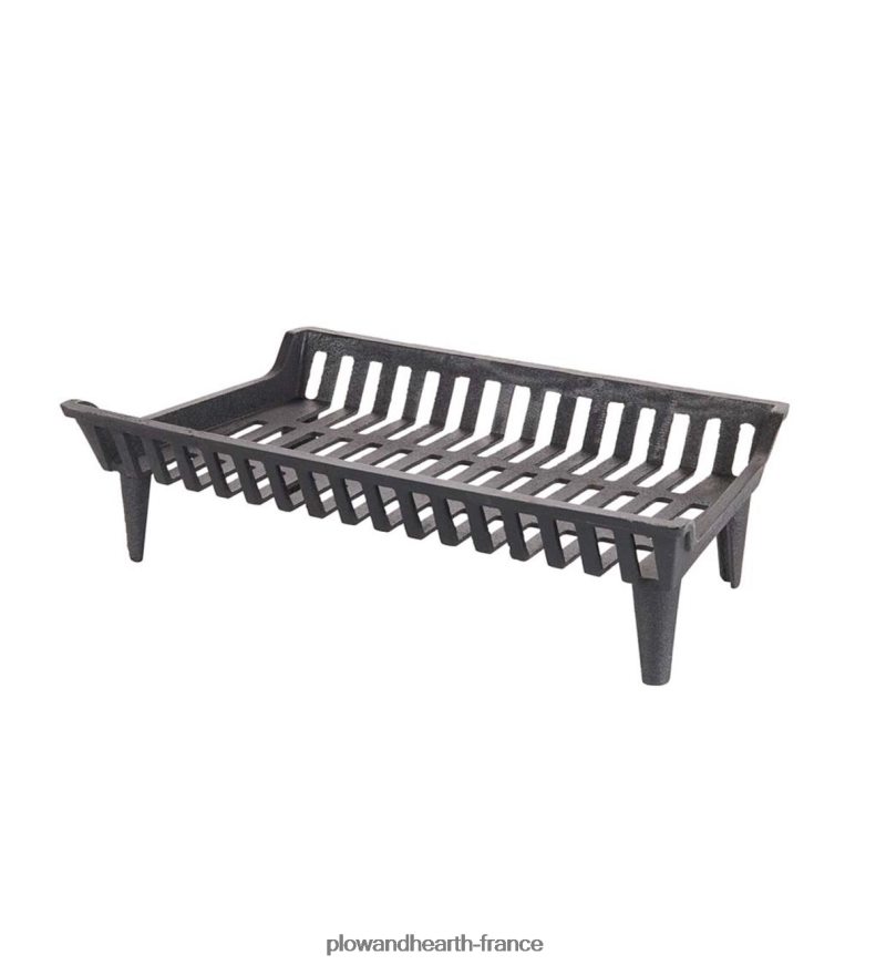 Grille de cheminée à fond plat en fonte 1 pièce Plow & Hearth 8642F62809 cheminée