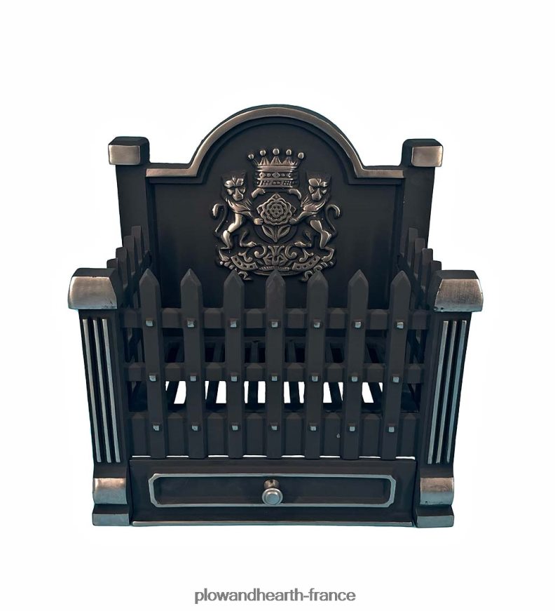 brasero de style gothique avec plaque de cheminée Plow & Hearth 8642F62820 cheminée