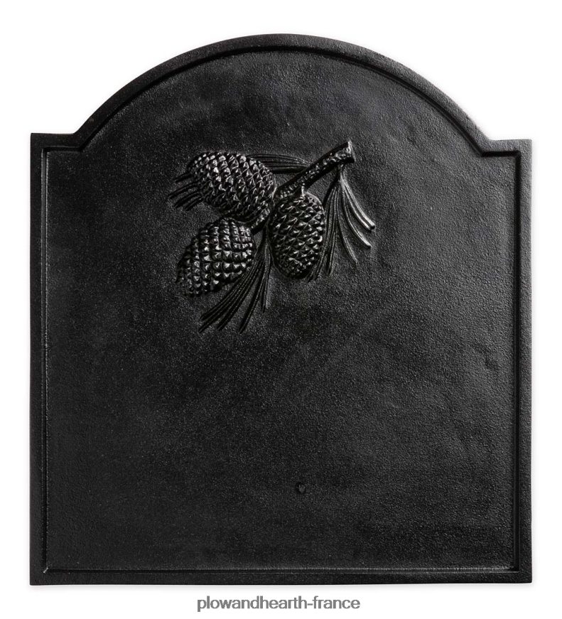 plaque de cheminée en fonte motif pomme de pin Plow & Hearth 8642F63198 cheminée