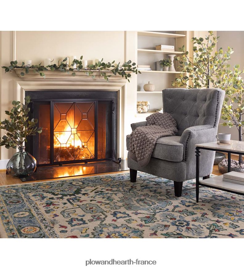 Pare-feu plat en verre trempé Manhattan, petit - noir Plow & Hearth 8642F63168 cheminée