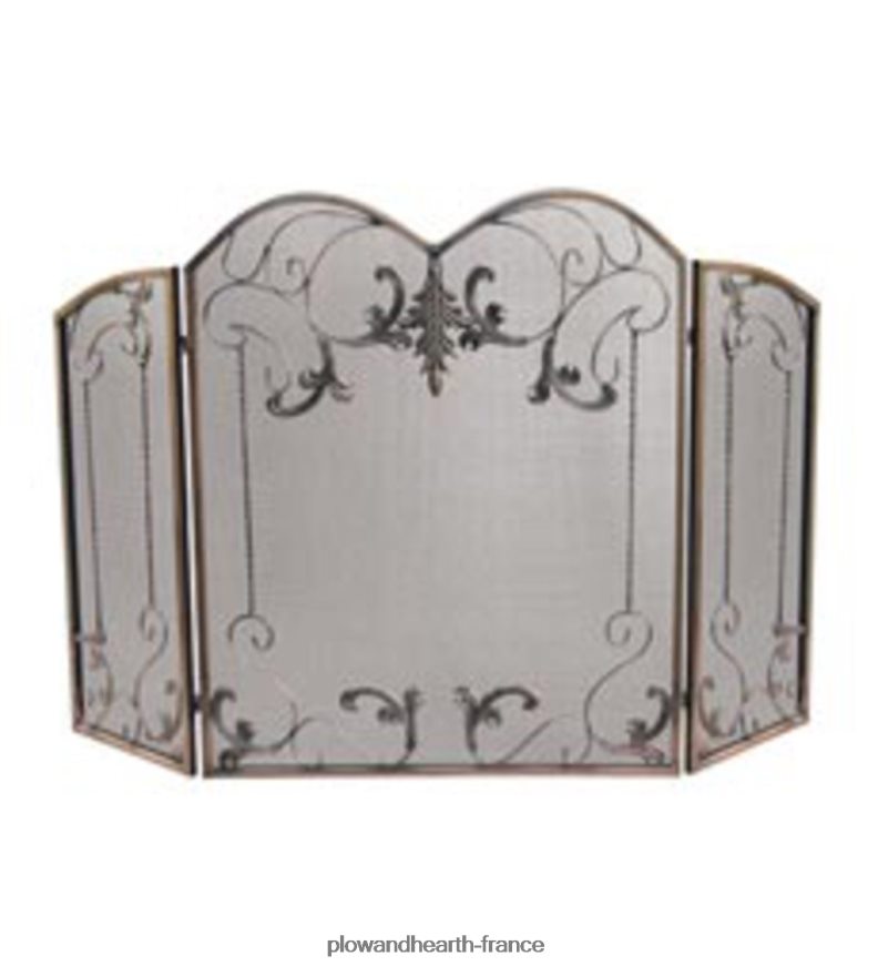 Pare-feu vénitien à trois panneaux en bronze - bronze Plow & Hearth 8642F62896 cheminée