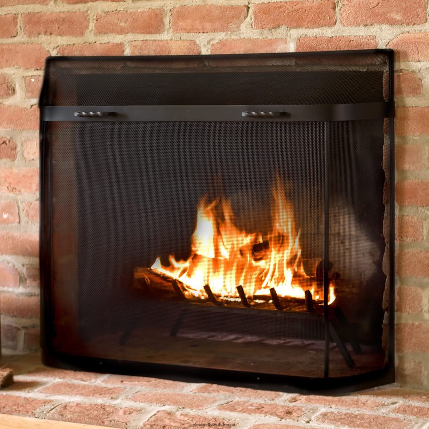 Pare-étincelles de série Medium Custom Iron - 1 501 à 2 300 pouces carrés - noir Plow & Hearth 8642F62917 cheminée
