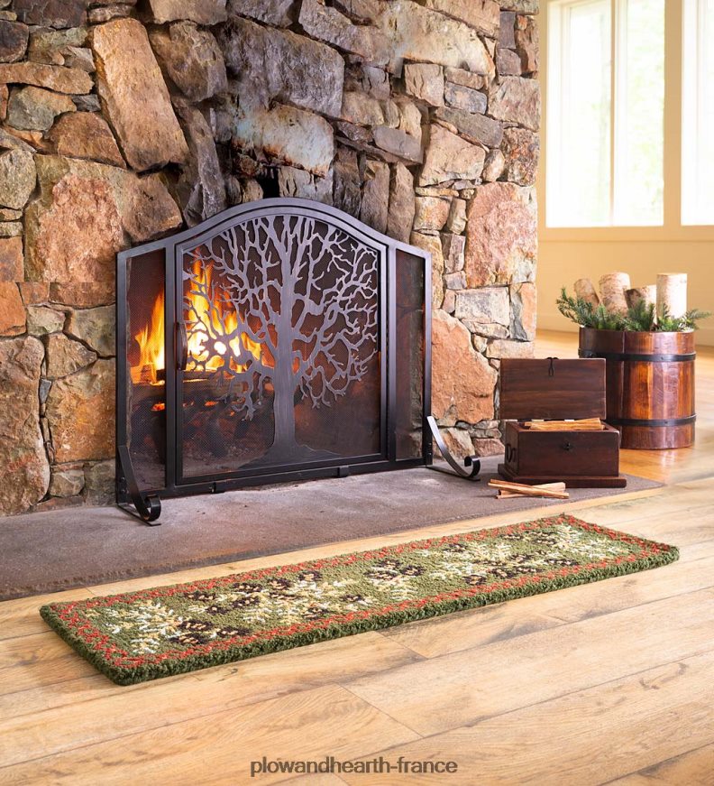 pare feu arbre de vie avec porte Plow & Hearth 8642F62870 cheminée