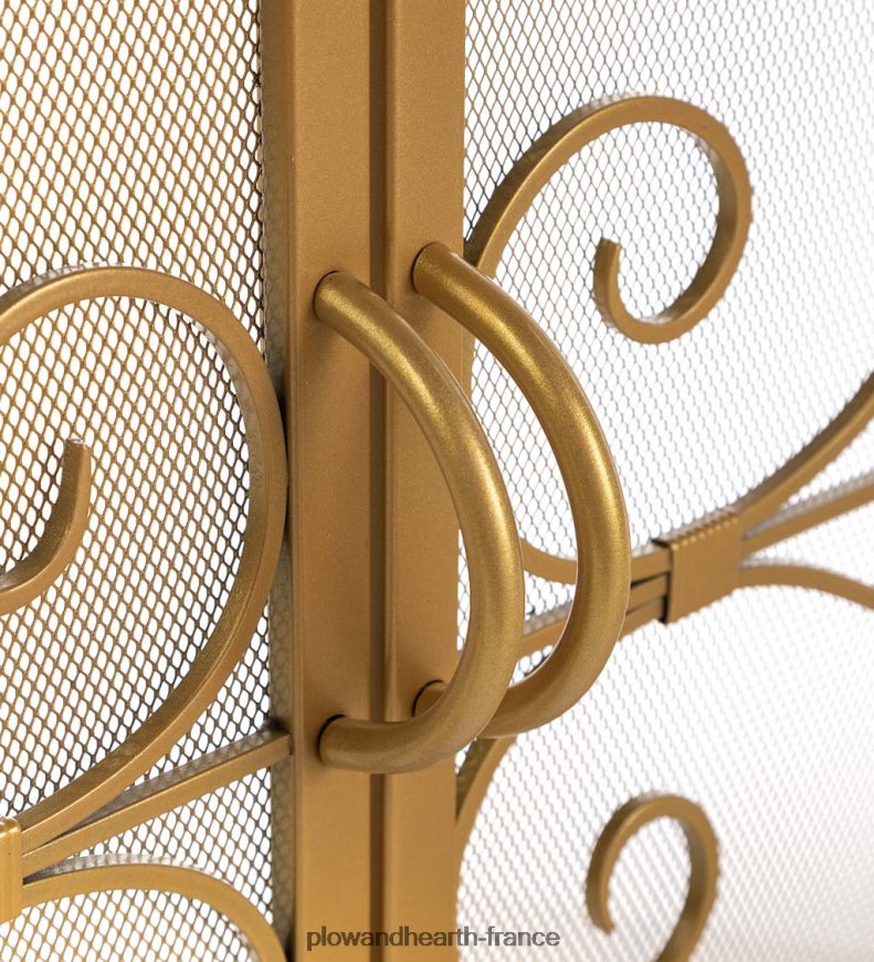 petit écran de cheminée à crête avec portes - cuivre Plow & Hearth 8642F63192 cheminée