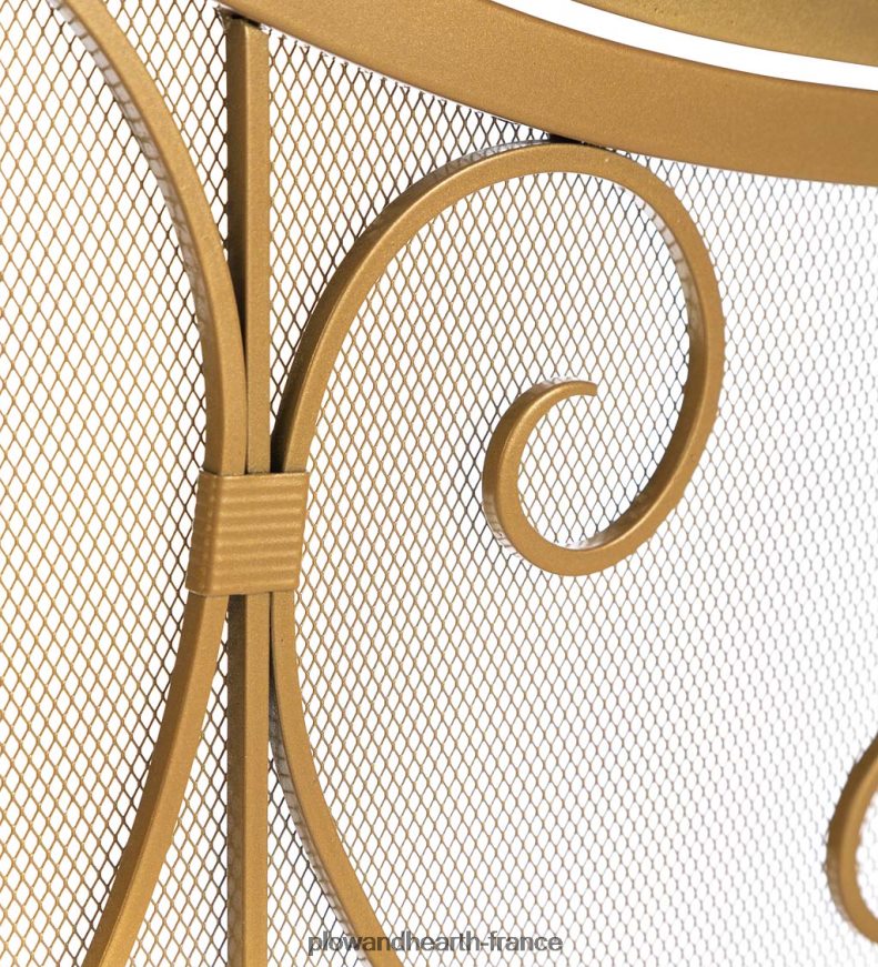 petit écran de cheminée à crête avec portes - cuivre Plow & Hearth 8642F63192 cheminée