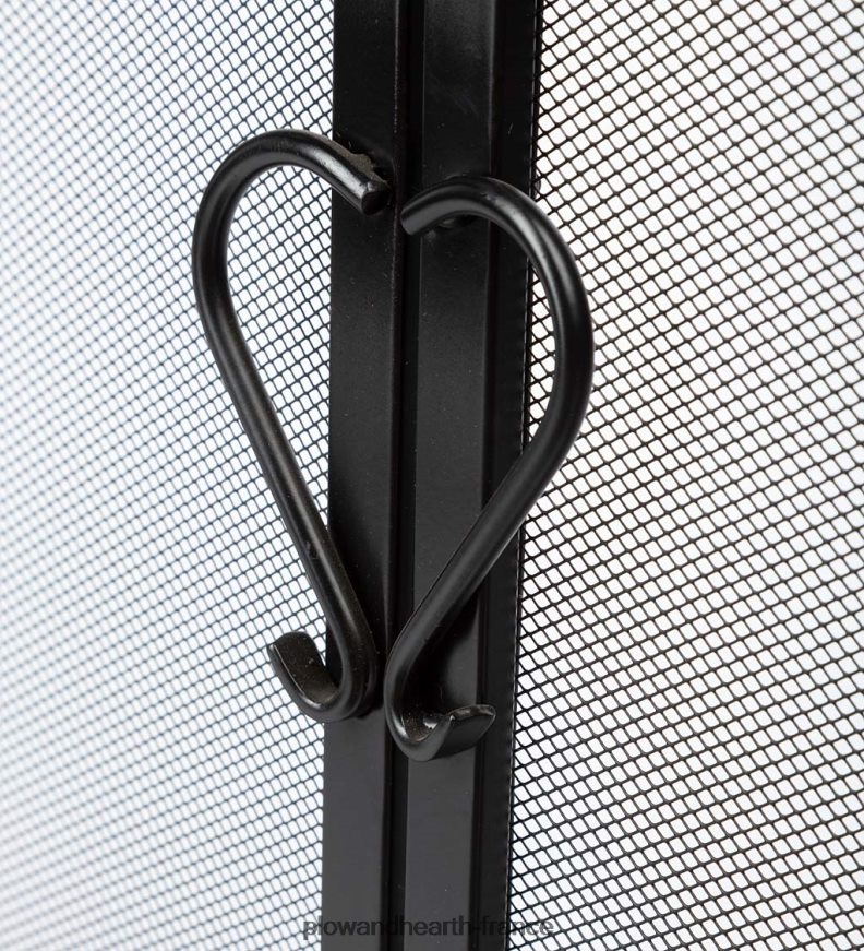 petit pare-feu à volutes en fonte avec portes - noir Plow & Hearth 8642F63181 cheminée