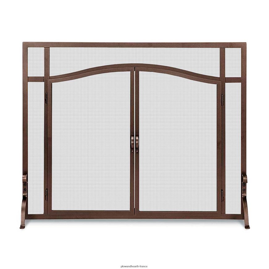 petite garde plate sur mesure avec portes cintrées - noir Plow & Hearth 8642F62928 cheminée