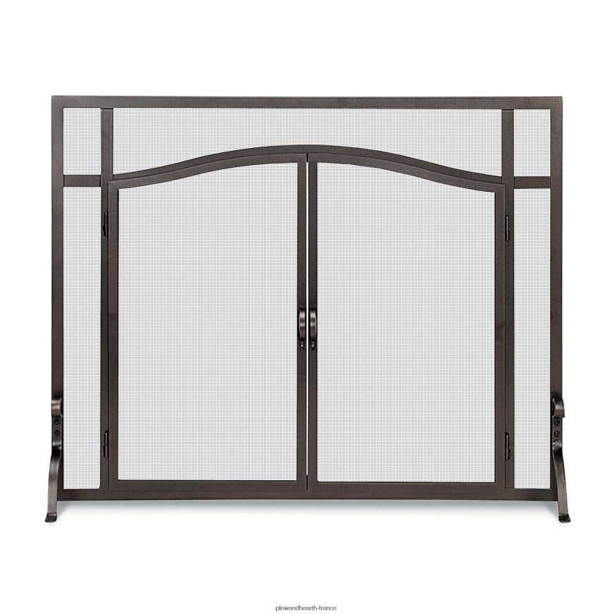 petite garde plate sur mesure avec portes cintrées - noir Plow & Hearth 8642F62928 cheminée