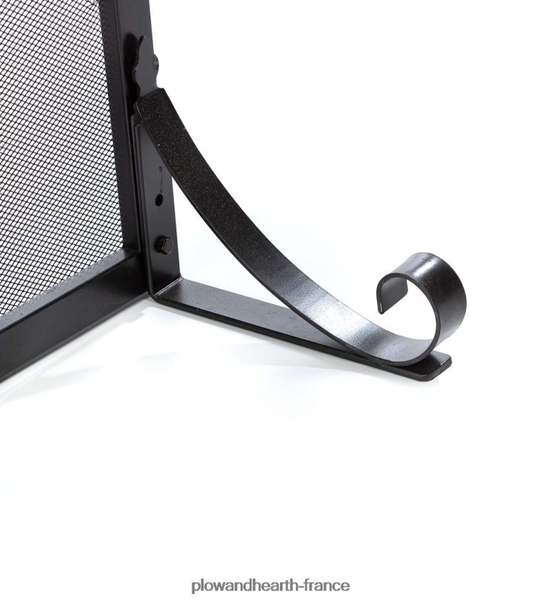 petite rue. Pare-feu à garde plate avec médaillon en verre Charles - noir Plow & Hearth 8642F63154 cheminée