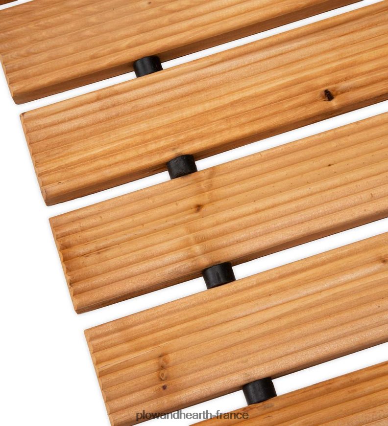 Allée portative en bois dur droite déployable de 8 pi Plow & Hearth 8642F660 cour et jardin