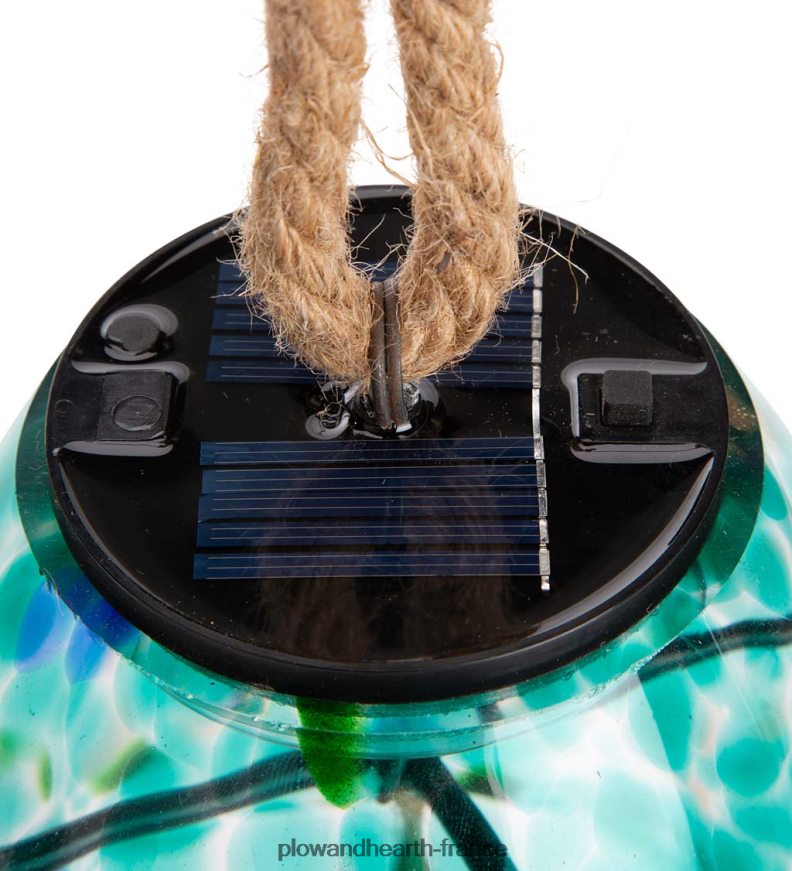 Carillon de cloche en verre d'art solaire - rouge Plow & Hearth 8642F6107 cour et jardin