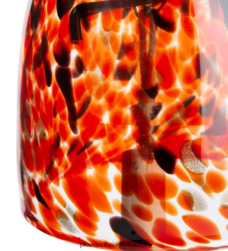 Carillon de cloche en verre d'art solaire - rouge Plow & Hearth 8642F6107 cour et jardin