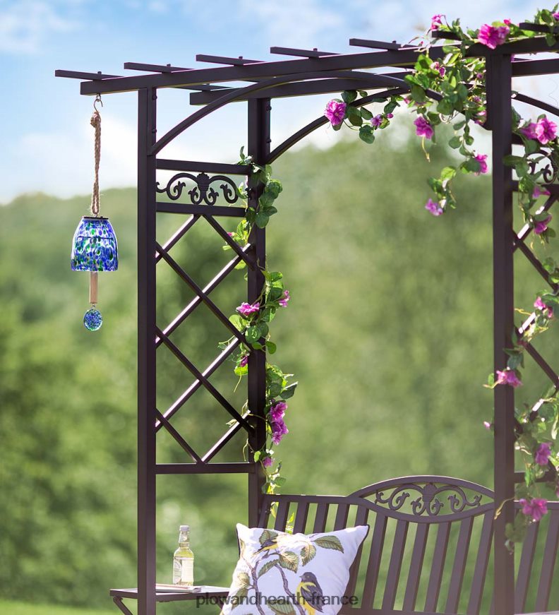 Carillon de cloche en verre d'art solaire - rouge Plow & Hearth 8642F6107 cour et jardin