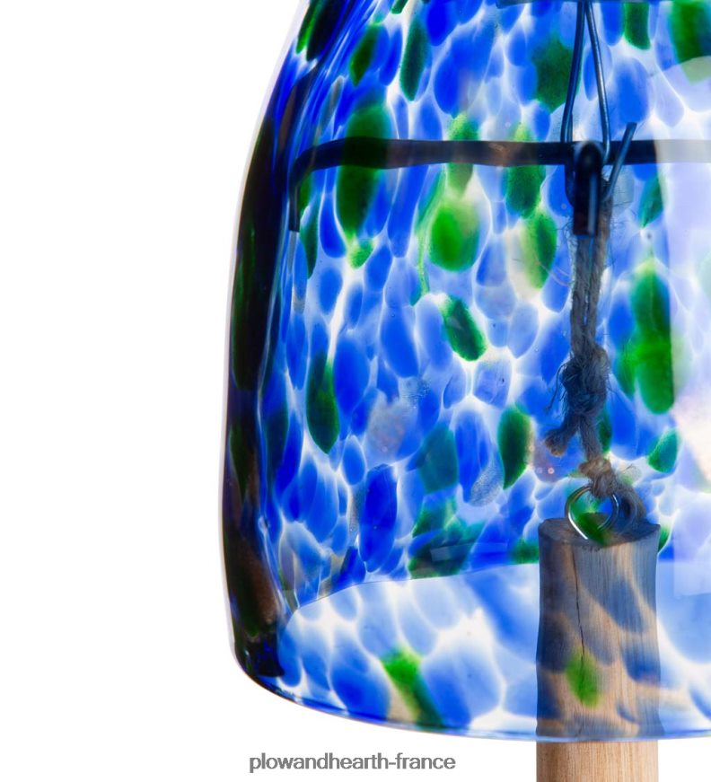 Carillon de cloche en verre d'art solaire - rouge Plow & Hearth 8642F6107 cour et jardin