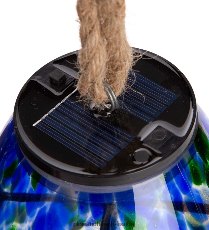 Carillon de cloche en verre d'art solaire - rouge Plow & Hearth 8642F6107 cour et jardin