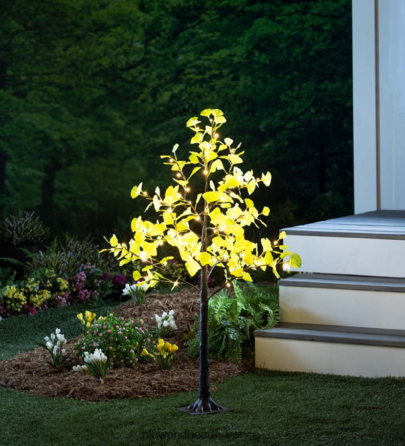 Ginkgos verts éclairés électriquement, intérieur/extérieur Plow & Hearth 8642F6224 cour et jardin