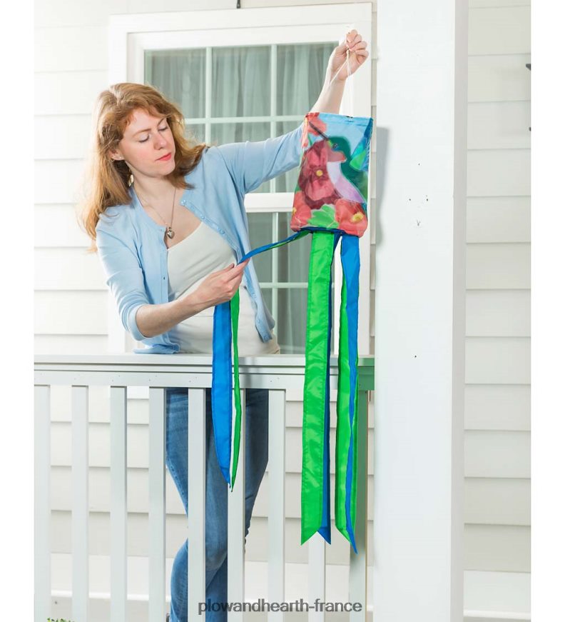 Manche à air à mouvement solaire à LED inspirée de la nature - papillon Plow & Hearth 8642F6132 cour et jardin