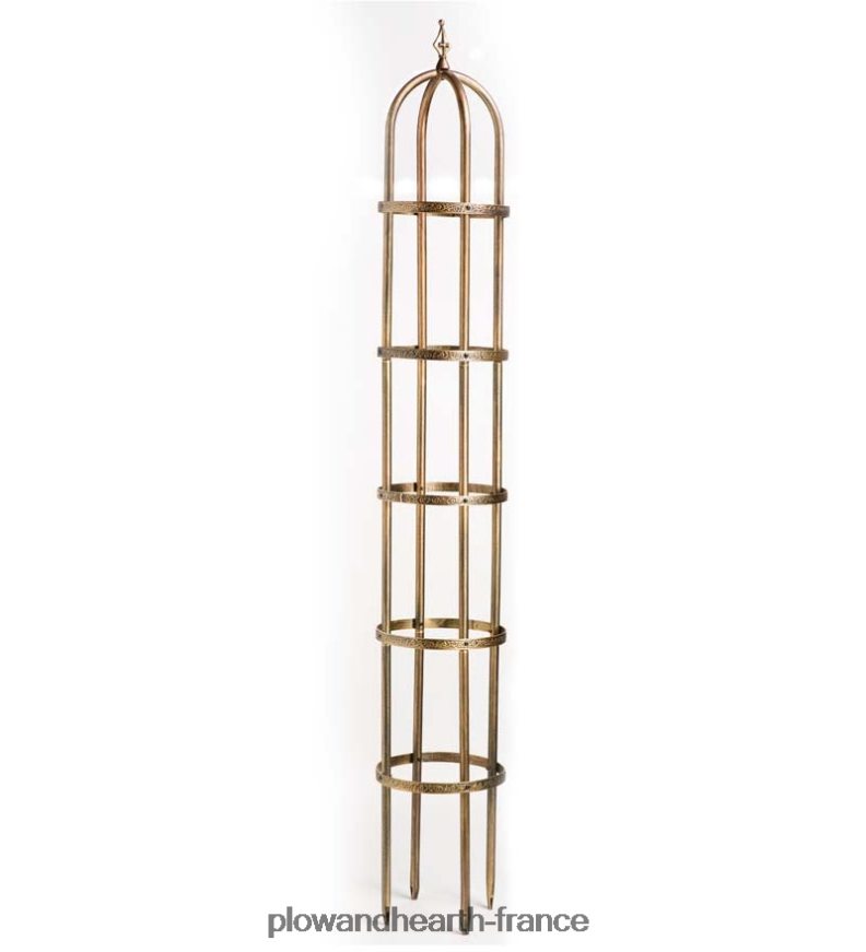 Obélisque de jardin en acier thermolaqué de 8' - cuivre antique Plow & Hearth 8642F63251 cour et jardin