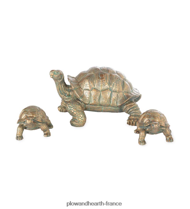 accents de jardin en résine de la famille des tortues Plow & Hearth 8642F671 cour et jardin