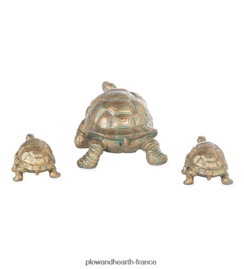 accents de jardin en résine de la famille des tortues Plow & Hearth 8642F671 cour et jardin