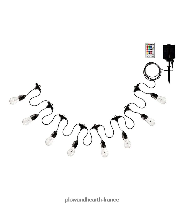 guirlandes solaires multicolores Plow & Hearth 8642F6409 cour et jardin