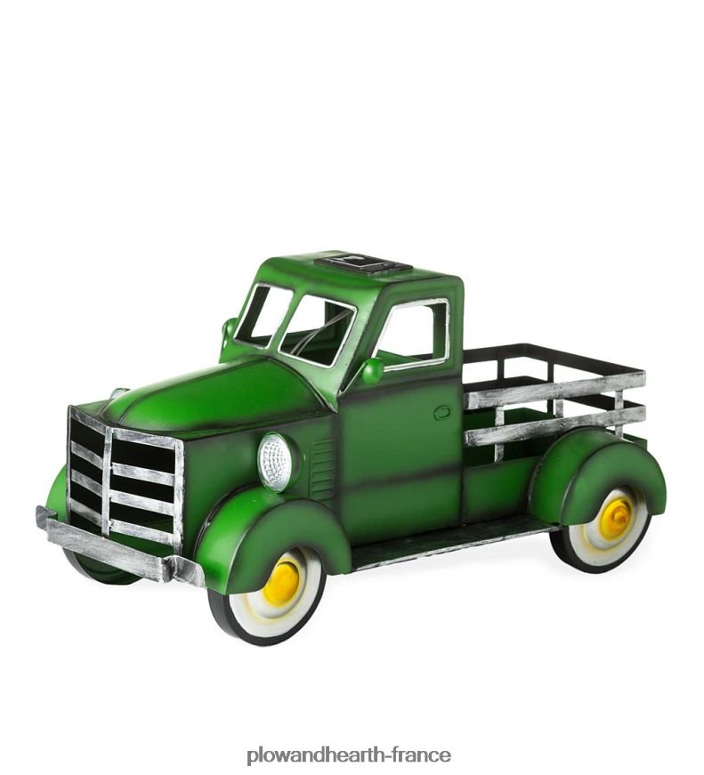 jardinière de camionnette solaire de style vintage - rouge Plow & Hearth 8642F6187 cour et jardin