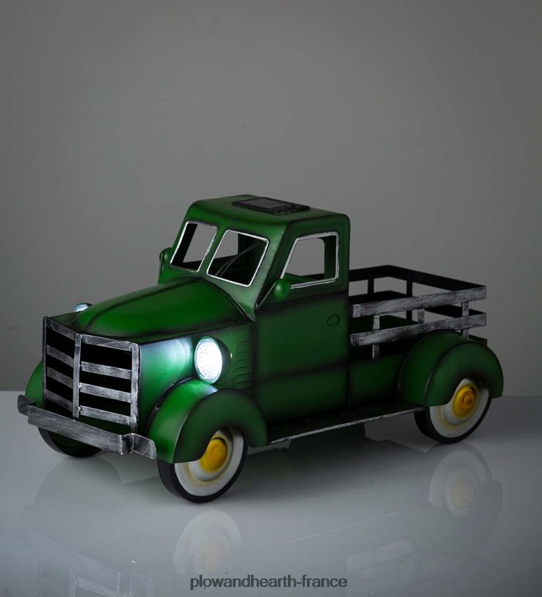 jardinière de camionnette solaire de style vintage - rouge Plow & Hearth 8642F6187 cour et jardin