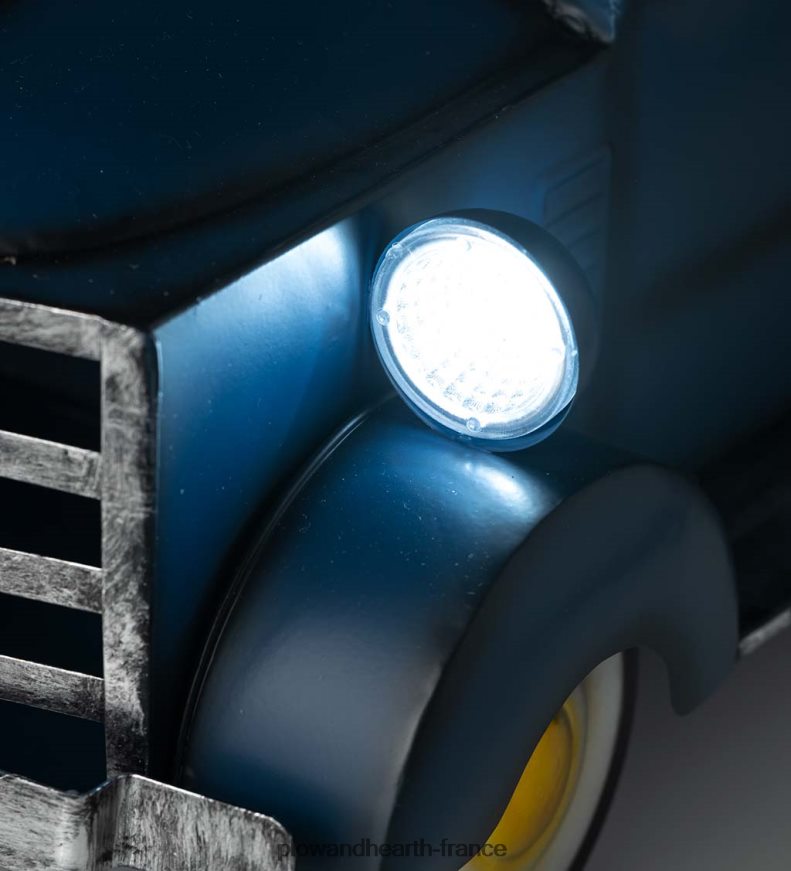 jardinière de camionnette solaire de style vintage - rouge Plow & Hearth 8642F6187 cour et jardin