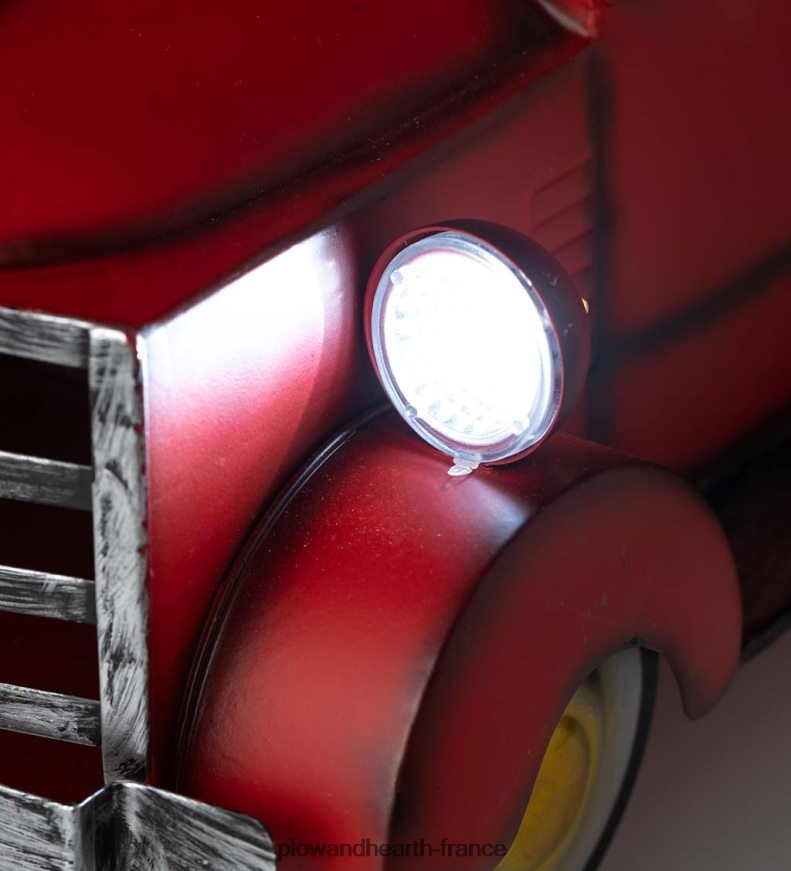 jardinière de camionnette solaire de style vintage - rouge Plow & Hearth 8642F6187 cour et jardin