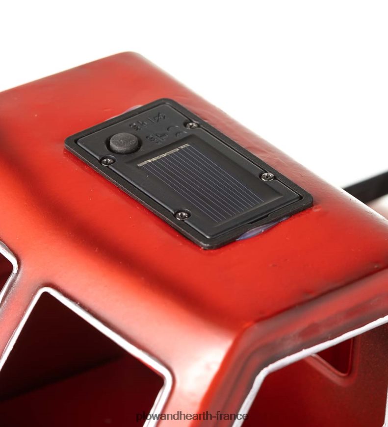jardinière de camionnette solaire de style vintage - rouge Plow & Hearth 8642F6187 cour et jardin