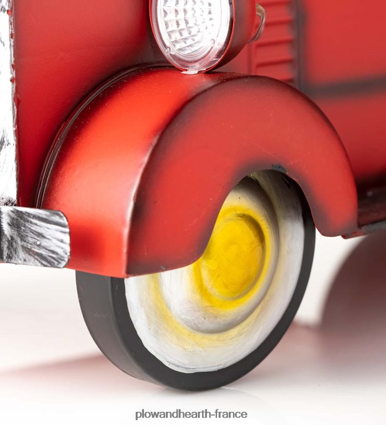 jardinière de camionnette solaire de style vintage - rouge Plow & Hearth 8642F6187 cour et jardin