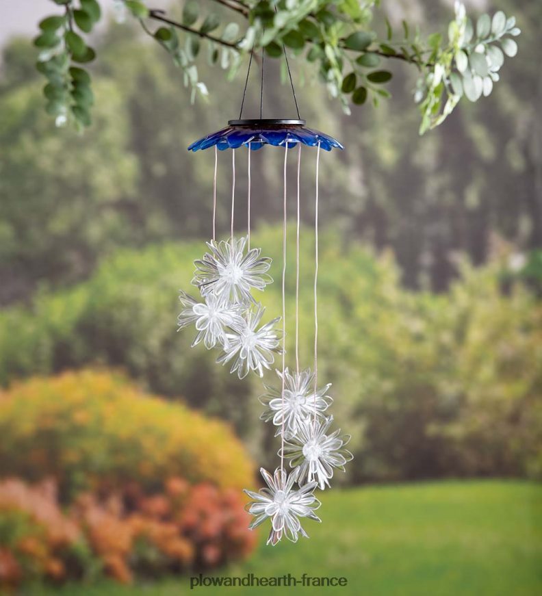 mobile solaire à couleurs changeantes avec fleurs 3D Plow & Hearth 8642F6229 cour et jardin