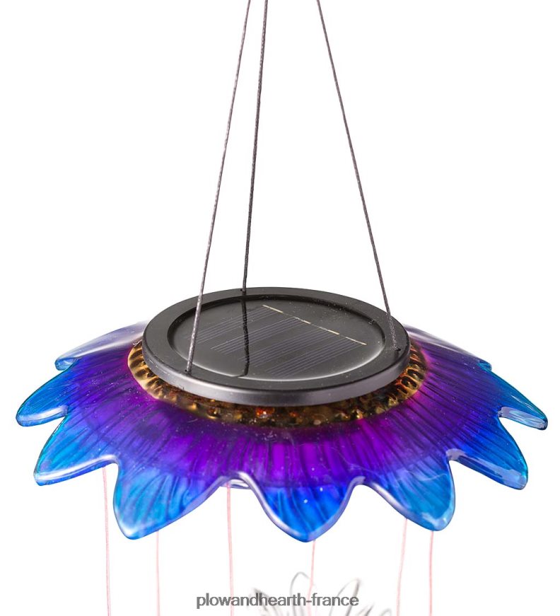 mobile solaire à couleurs changeantes avec fleurs 3D Plow & Hearth 8642F6229 cour et jardin